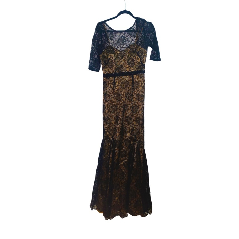 Theia Beaded Long Dress